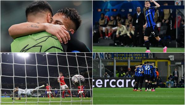 Inter – Benfica 3-3 în sferturile Champions League. Milanezii s-au calificat în semifinale. Barella, Martinez și Correa, vedetele serii