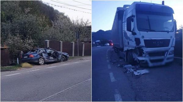Un bărbat de 33 de ani și-a găsit sfârșitul pe un drum din Nehoiu, după ce mașina în care era s-a făcut praf într-un TIR parcat. Șoferul, un polițist beat
