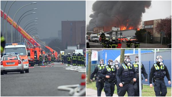 Avertizare de nor toxic la Hamburg, peste 100 de evacuaţi. Cerul s-a întunecat în urma unor incendii izbucnite la mai multe depozite