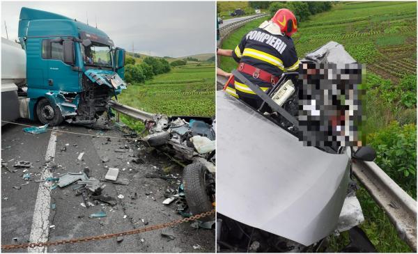 Accident cumplit între un Renault şi o autocisternă pe DN1, la Șaula