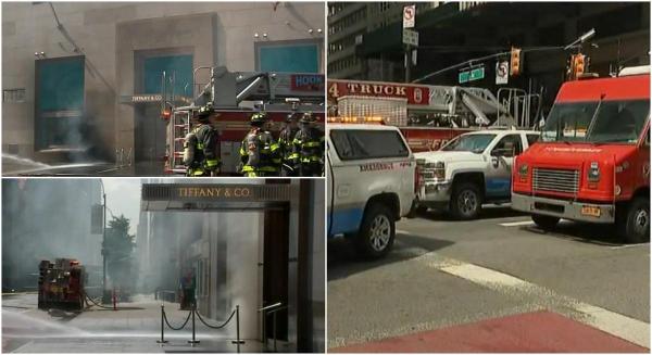 Incendiu la un magazin emblematic Tiffany, în New York. Doi oameni au ajuns la spital. Focul a izbucnit la un seis din subsol