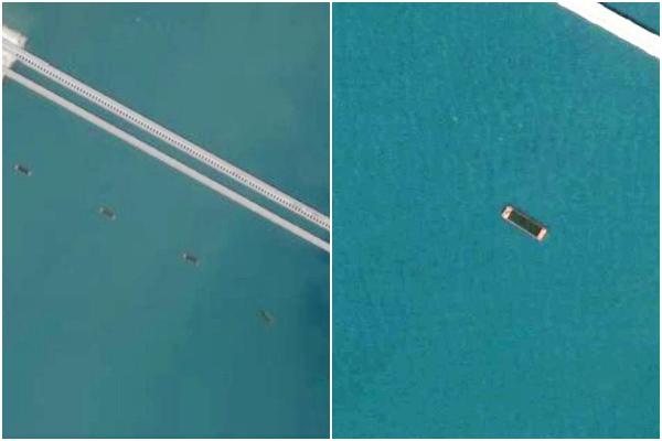 Rușii au instalat bariere flotante pentru a proteja podul din Crimeea de atacurile cu drone marine. Imaginile surprinse de sateliţi
