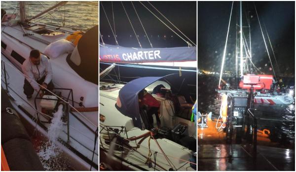 La un pas de tragedie în Marea Neagră. Cinci români, salvaţi de un echipaj ARSVOM de pe un velier care luase apă la bord