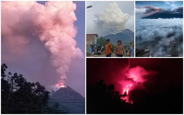 Vulcanul Marapi din Indonezia erupe din nou. În urmă cu o lună, 20 de oameni şi-au pierdut viaţa