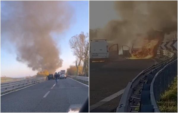 Cinci bărbaţi au blocat o autostradă, au atacat o maşină blindată de transport valori şi s-au făcut nevăzuţi, în Sardinia