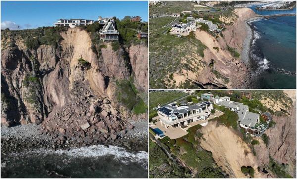 Conac de 16 milioane de dolari, în pericol de prăbușire. Clădirea stă pe marginea unei stânci, după o alunecare de teren în SUA