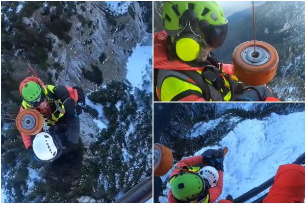 Un tânăr de 30 de ani a fost salvat de salvamontiști din munții Piatra Craiului, după ce rămăsese blocat în zăpada abundentă