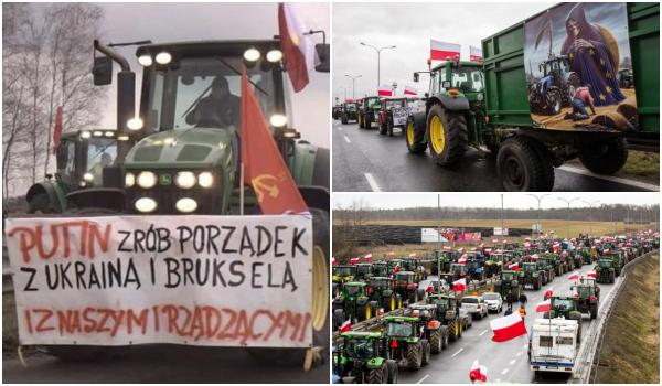 "Putin, fă ordine în Ucraina". Mesajul controversat afişat la protestul fermierilor din Polonia. Ministrul de Interne a condamnat imediat propaganda