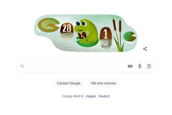 29 februarie 2024. Motivul pentru care Google sărbătoreşte ziua specială printr-un doodle cu o broscuţă