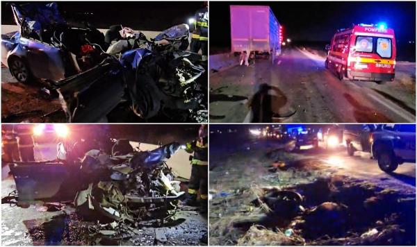 Impact dezastruos. Doi bărbați morți, după ce un TIR și o mașină s-au izbit la ieşirea din comuna Mihail Kogălniceanu spre Constanţa