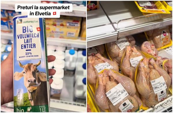 O româncă arată preţurile dintr-un supermarket din Elveţia. "Prețuri ca în România, dar salarii de pe altă planetă"