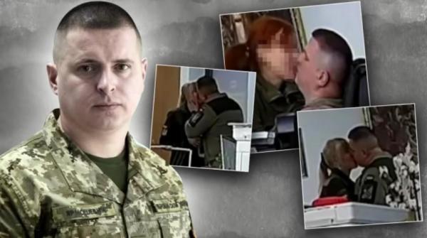 Un ofiţer ucrainean, filmat pe ascuns cum sărută mai multe femei la el în birou, a cerut să fie transferat pe front
