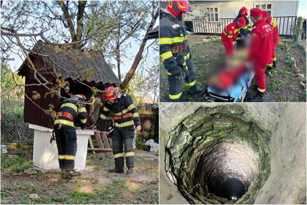Misiune contracronometru în Suceava după ce un bărbat a căzut într-o fântână. A fost găsit în viaţă la 10 metri adâncime