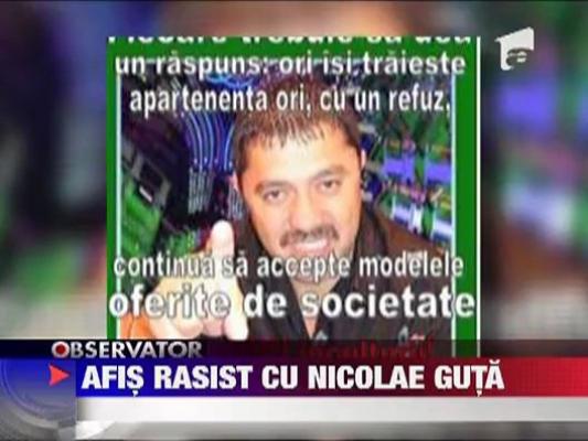 Afis rasist cu poza lui Nicolae Guta in Italia