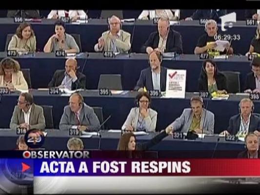 Controversatul acord ACTA, respins de Parlamentul European