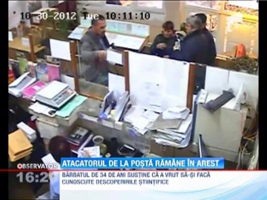 UPDATE! Atacatorul cu toporul dintr-un oficiu postal din Capitala ramane in arest