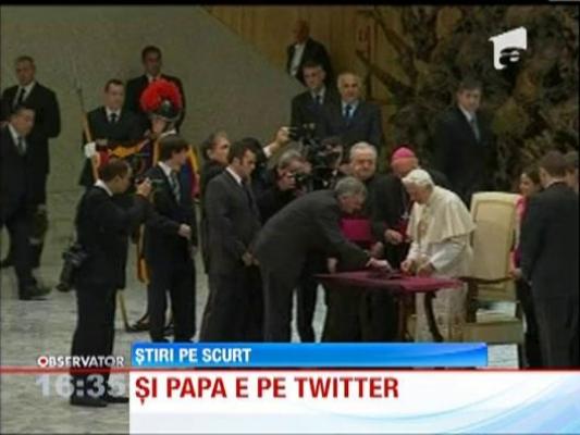 Papa Benedict al XVI-lea a postat primul sau mesaj pe Twitter
