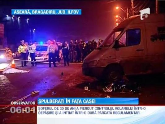 Accident teribil in judetul Ilfov! Doi copii si bunicul lor, spulberati pe trotuar de o masina scapata de sub control