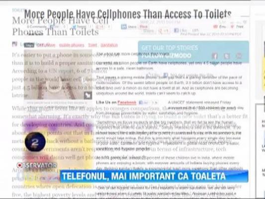 Raport ONU: Telefoanele mobile sunt mai importante decat toaletele