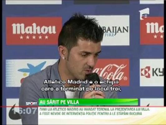 Fanii de la Athletico Madrid s-au calcat in picioare la prezentarea lui David Villa