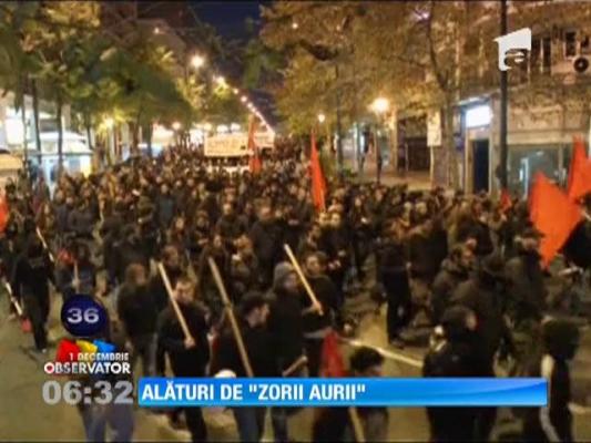 Susţinătorii partidului Zorii Aurii au protestat în faţa Parlamentului elen