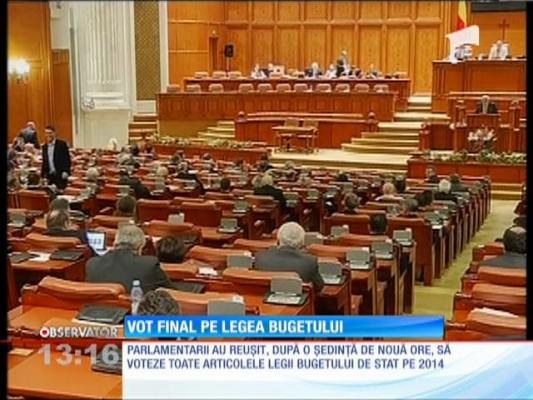 Parlamentarii au reuşit să voteze toate articolele Legii Bugetului de stat pe 2014