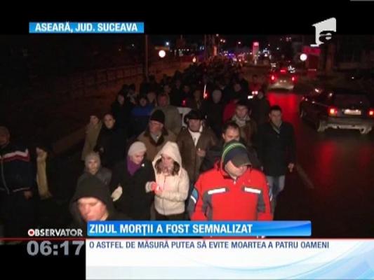 ''Zidul morţii'' din Suceava, semnalizat cu marcaje rutiere