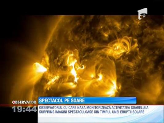 Imagini spectaculoase din timpul unei erupţii solare
