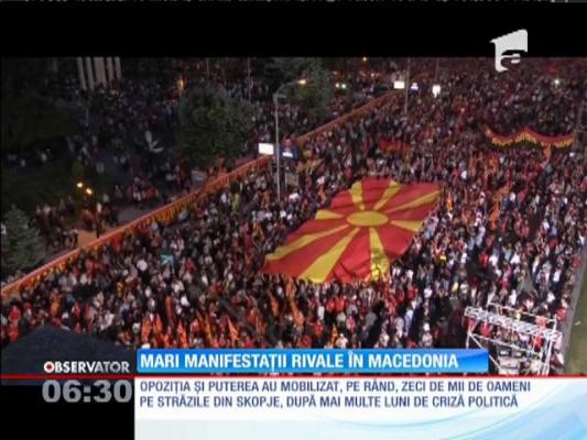 Mari manifestaţii rivale în Macedonia