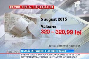 LOTERIA BONURILOR FISCALE: Care sunt bonurile câştigătoare pentru luna august