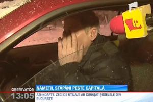 Trafic de coşmar în Bucureşti din cauza ninsorii