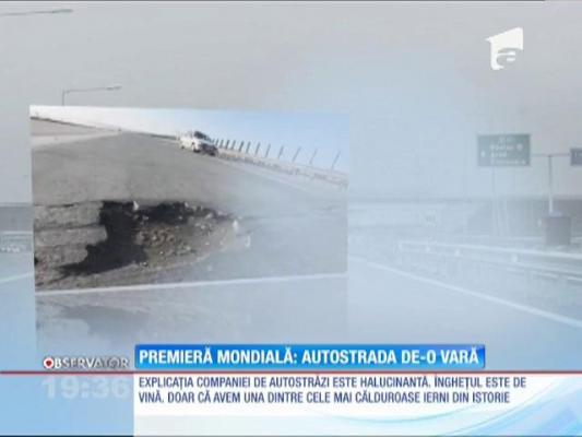 La prima ninsoare pe autostrada Arad - Nădlac au apărut și primele gropi