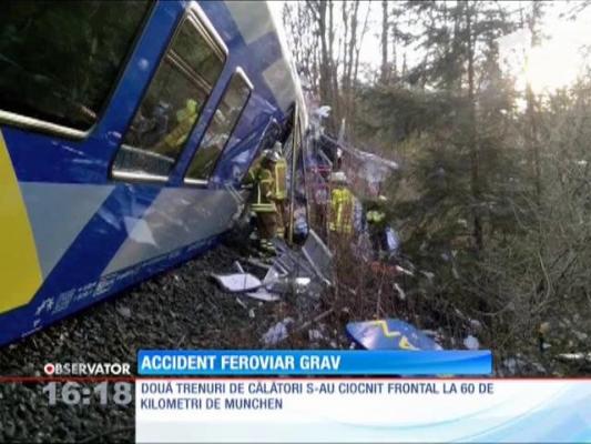 Accident feroviar grav în Germania. Două trenuri de călători s-au ciocnit frontal!