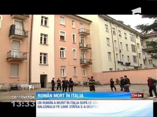 Un român a murit în Italia după ce grilajul balconului de care se sprijinea s-a desprins