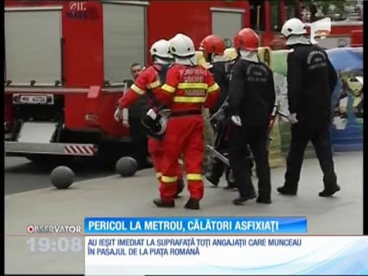 Un panou electric a luat foc în stația de metrou Piața Romană, iar călătorii au intrat în panică