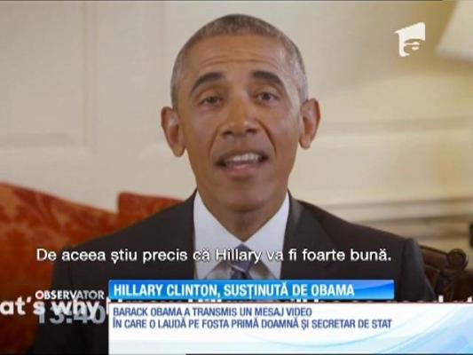 Hillary Clinton, susţinută de Barack Obama