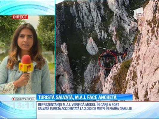 Reprezentanţii Ministerului de Interne analizează intervenţia de salvare a turistei de 42 de ani, accidentată în Piatra Craiului