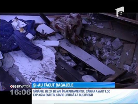 Locatarii blocului din Bistriţa devastat de o explozie s-au întors în apartamente