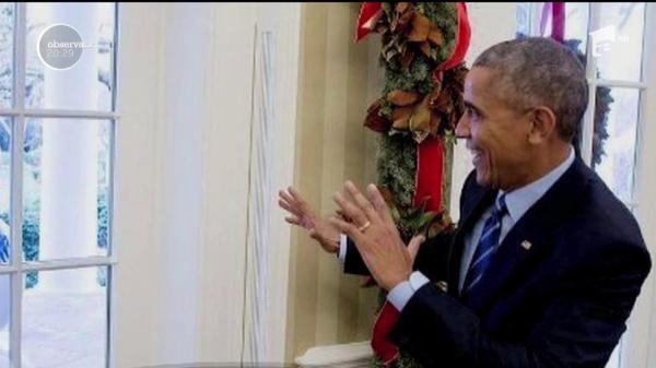 Barack Obama se teme de oamenii de zăpadă! (VIDEO)