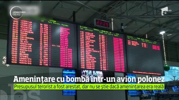 Ameninţare cu bombă într-un avion polonez