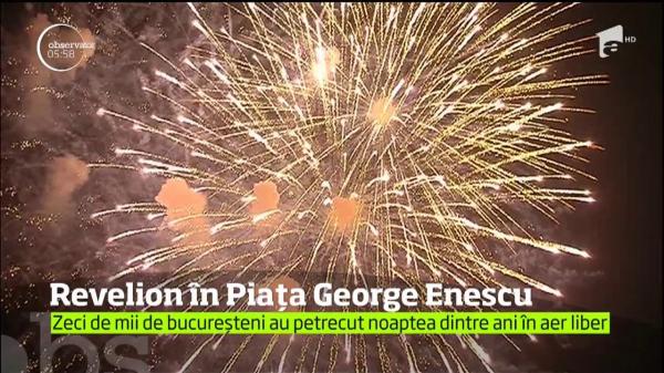 Revelion incendiar în Piaţa George Enescu. Mii de oameni au petrecut trecerea dintre ani alături de cei mai mari artiști români