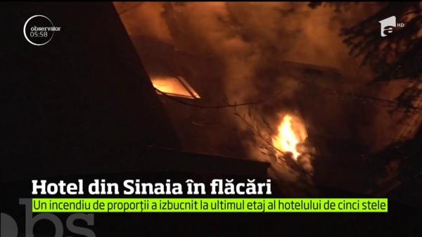 Momente de coşmar, la Sinaia! Turiştii unui hotel de cinci stele au fost evacuaţi de urgenţă, în urma unui incendiu de proporţii (VIDEO)