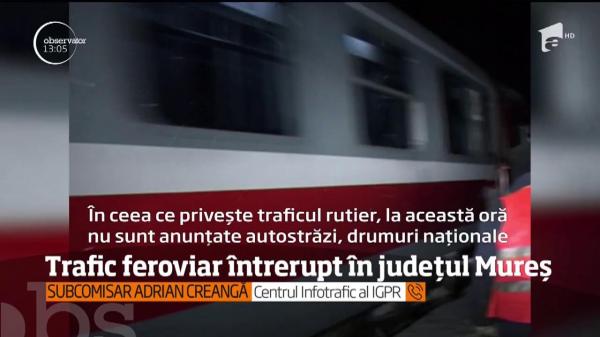 Haos pe calea ferată, din cauza zăpezii. Trenurile pe ruta Braşov - Târgu Mureş au fost deviate (VIDEO)