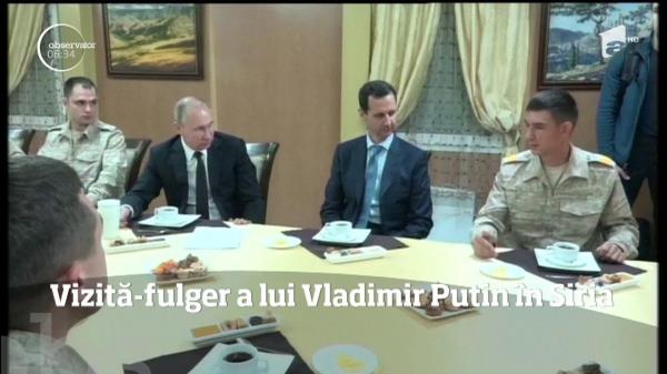 Vladimir Putin, vizită neaşteptată în Siria. Liderul rus s-a întâlnit cu preşedintele Başar al-Assad (Video)