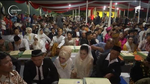 Nuntă cu peste 400 de cupluri, în Indonezia