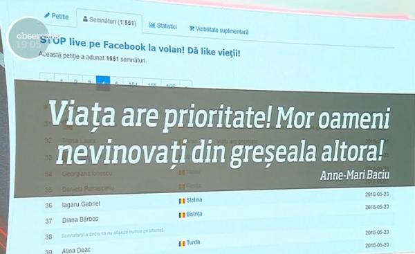 Observator şi Poliţia Română au lansat o petiţie împotriva LIVE-urilor pe Facebook, la volan. Semnează şi tu!