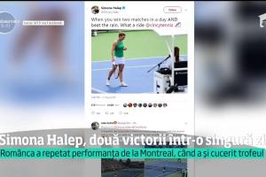 Simona Halep, mesaj pe Twitter după cele două victorii obţinute în aceeaşi zi la Cincinnati