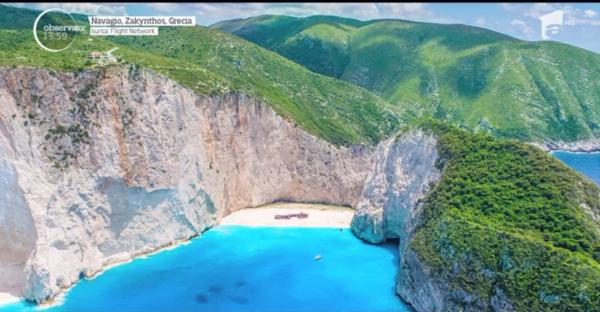 O plajă de pe insula grecească Zakynthos, desemnată cea mai frumoasă din lume