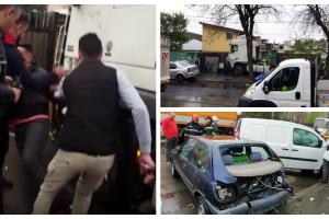 Imagini teribile, după ce un TIR a distrus 11 maşini în Bucureşti. Şoferul a căzut din picioare, epuizat (video)