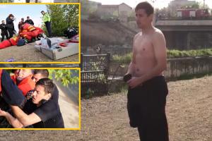 Un tânăr de la SMURD s-a aruncat în Dâmbovița și a salvat de la moarte un bărbat